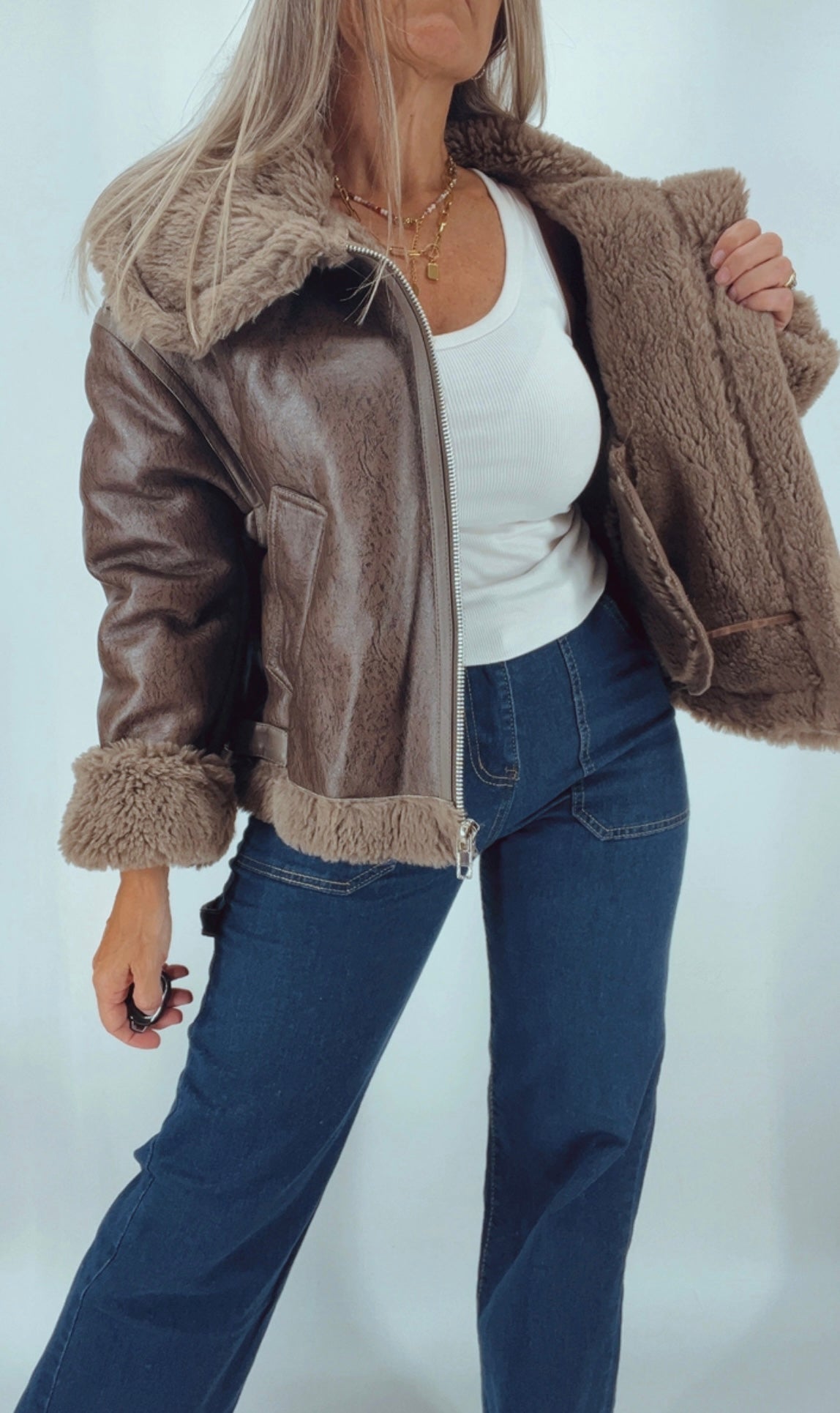 Campera con corderito interior