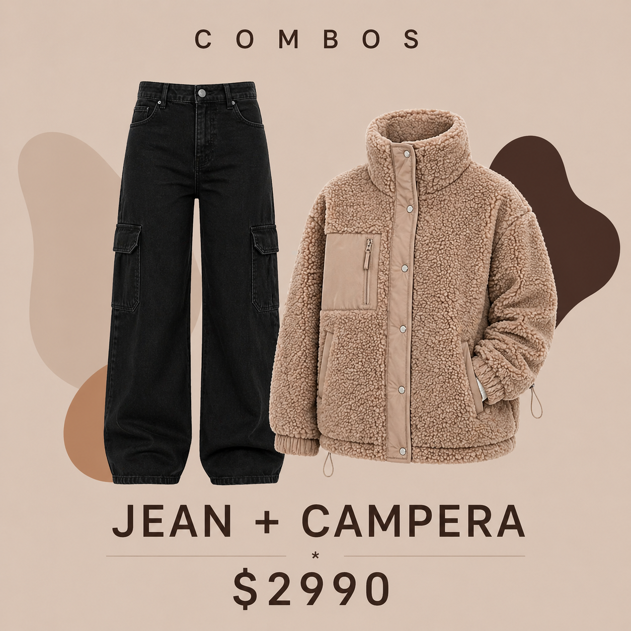 Promo jean negro + campera