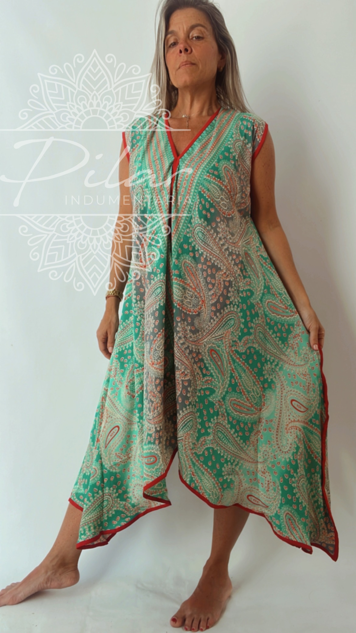 Vestido de seda de la india