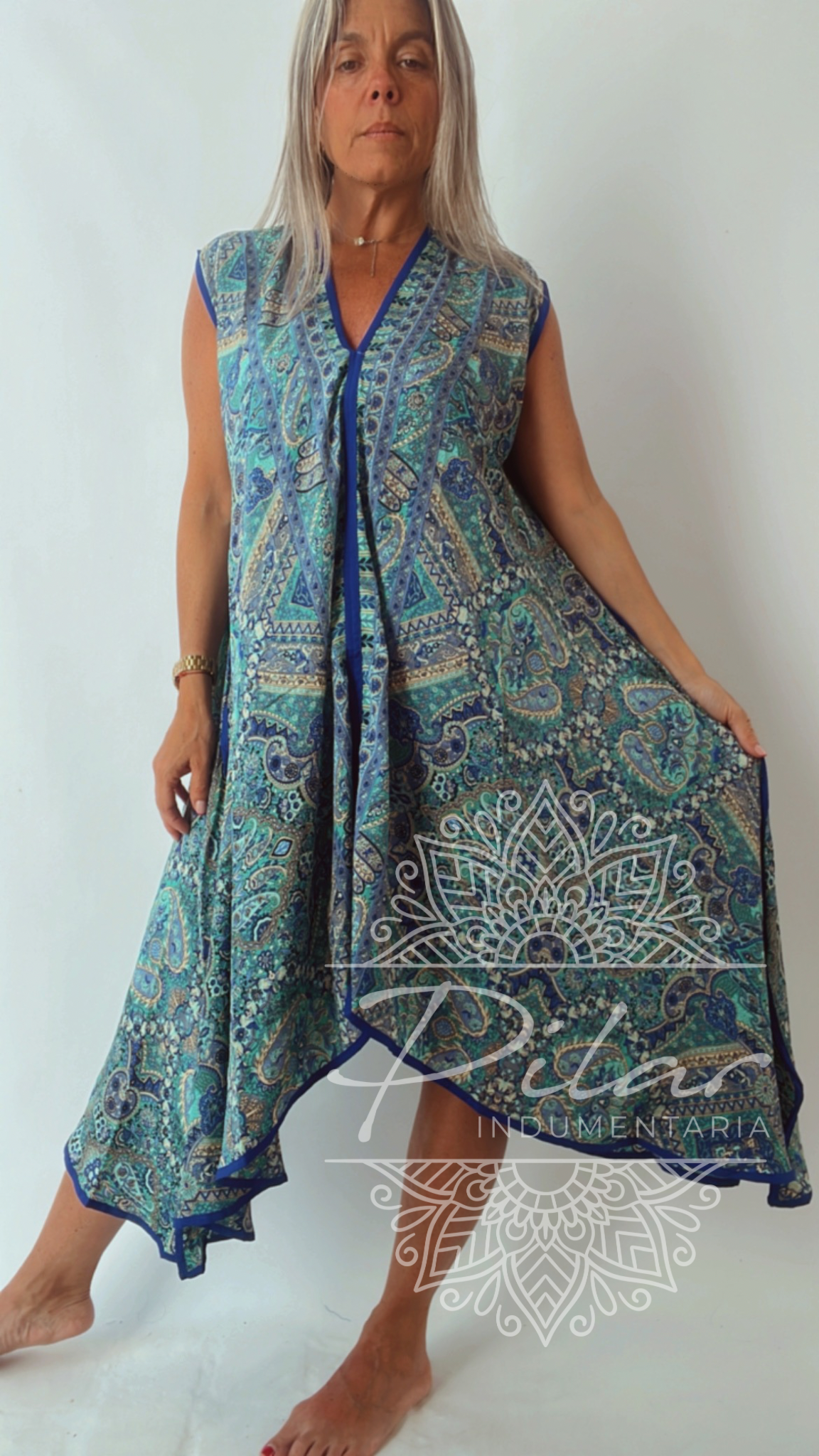 Vestido de seda de la india