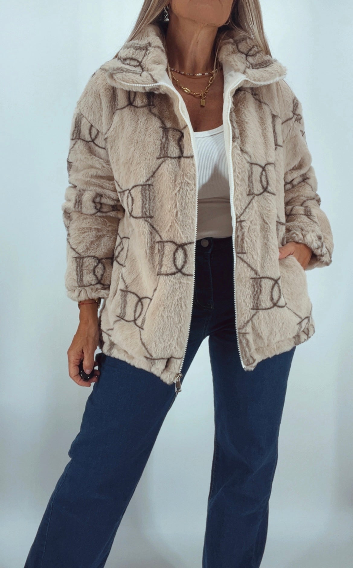 Campera efecto piel