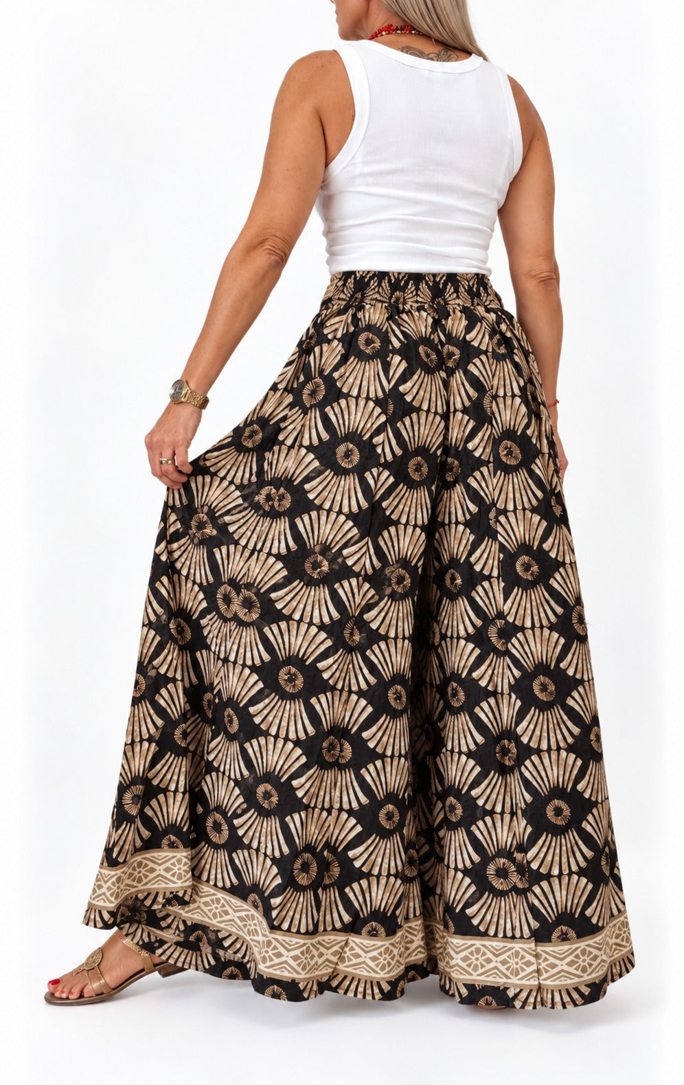 Pollera pantalón en seda de la India