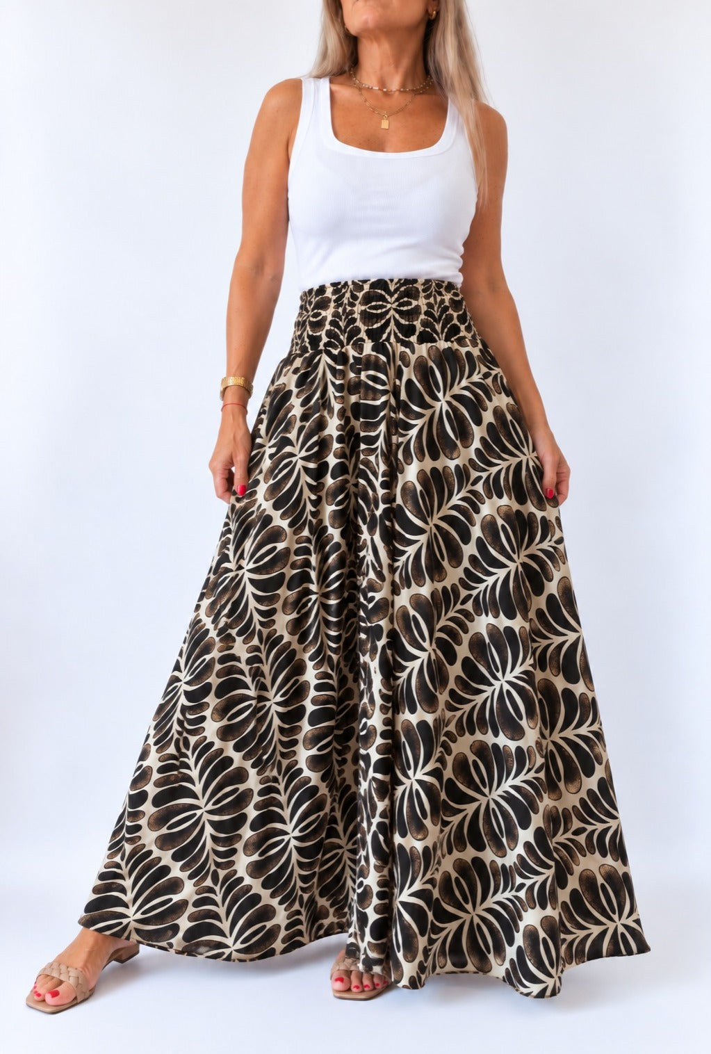 Pollera pantalón en seda de la India