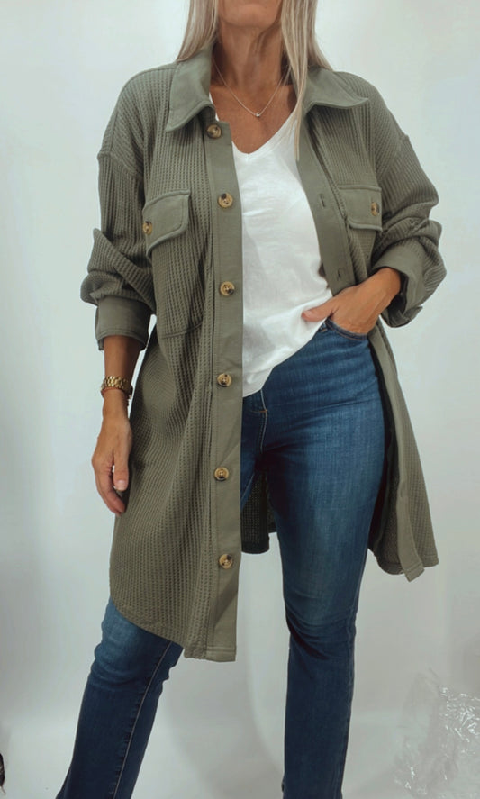 Camisa algodón over size con bolsillos