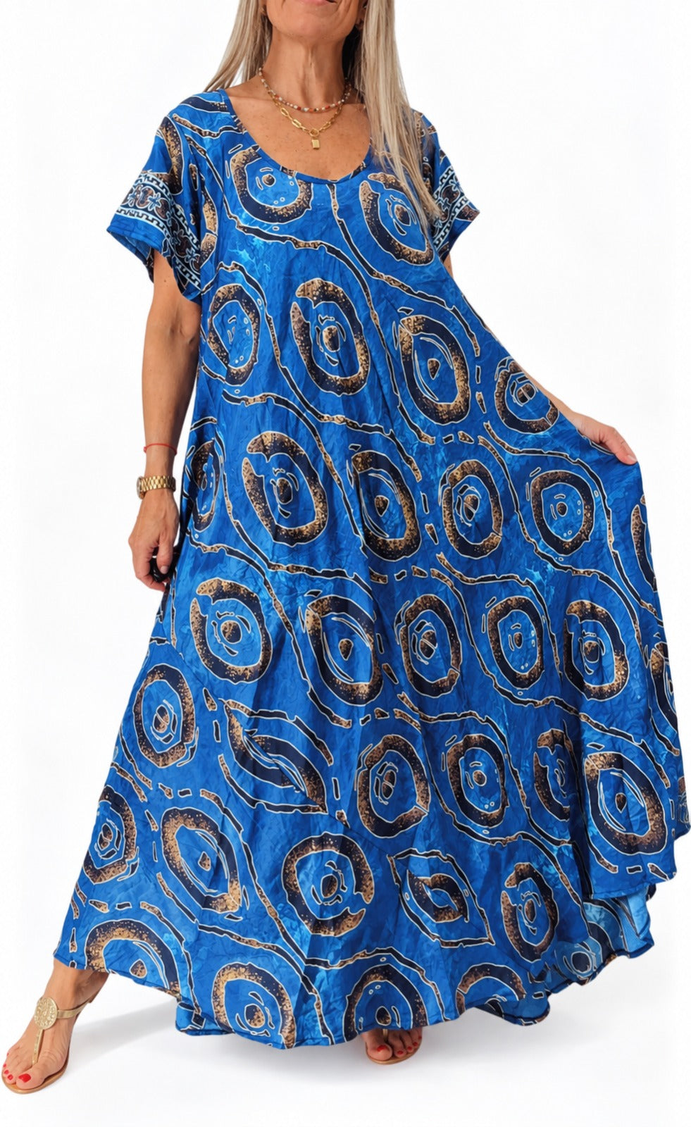 Vestido de la India en seda con bolsillos