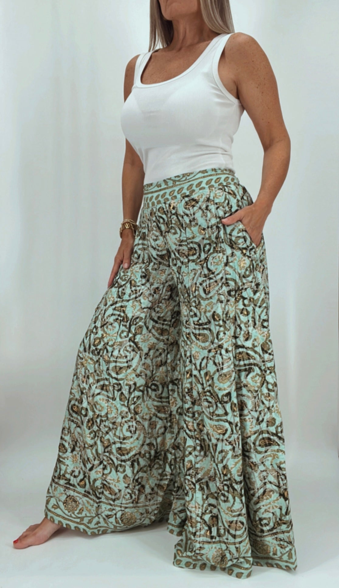 Pollera pantalón en seda