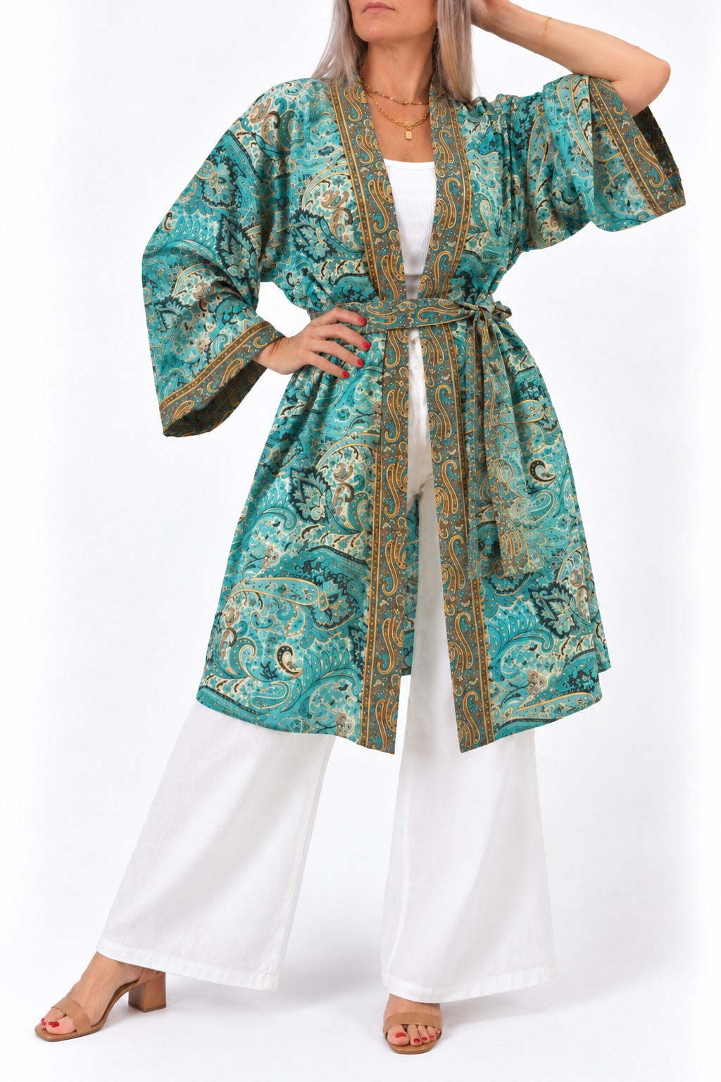 Kimono de la India en seda