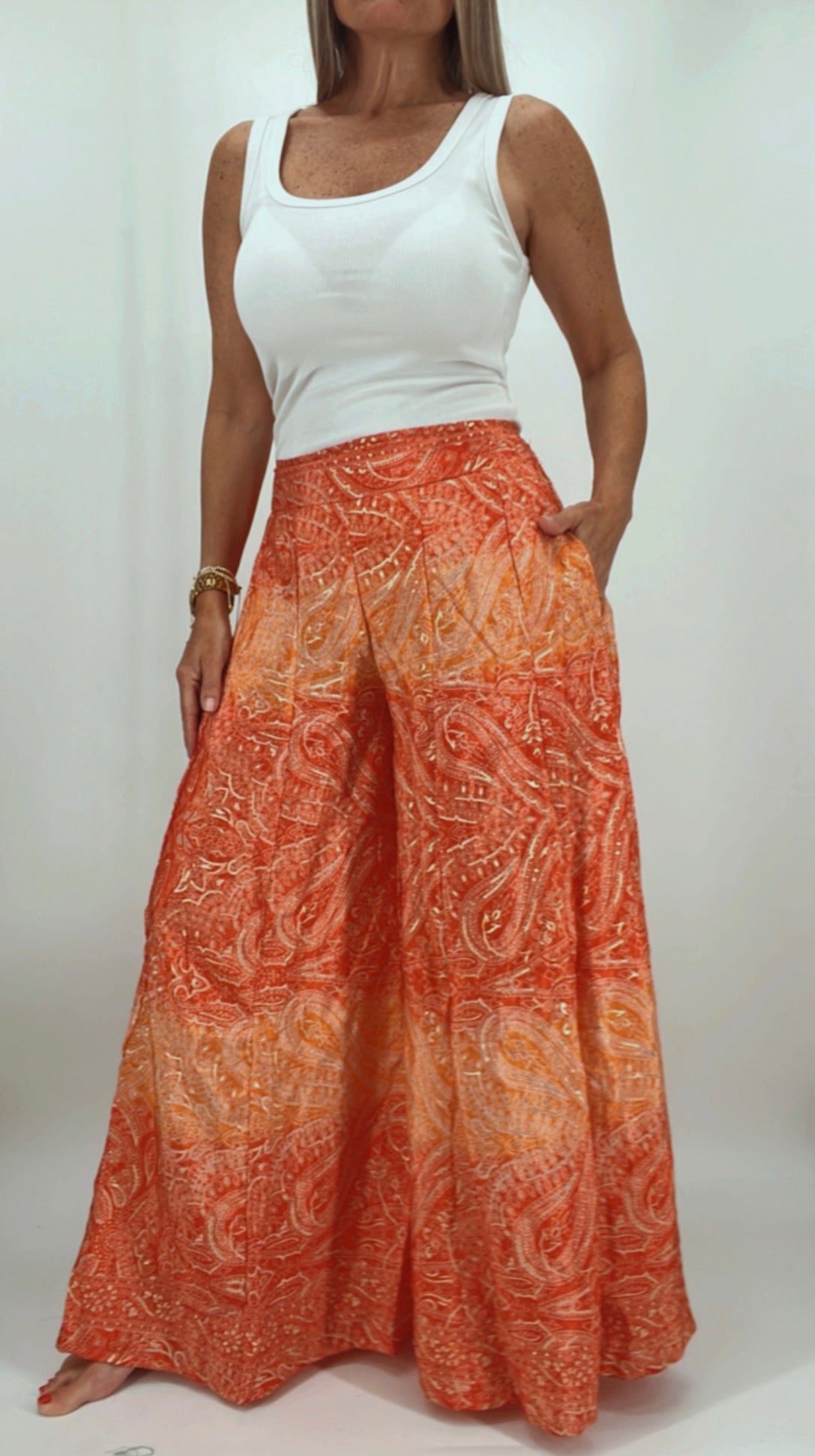 Pollera pantalón en seda