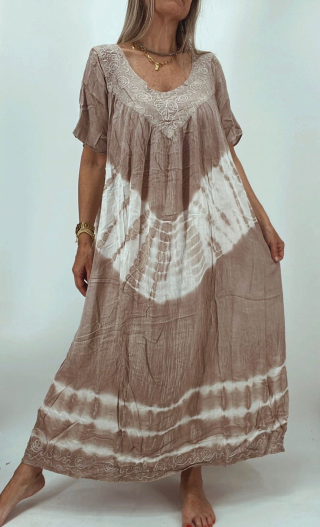 Vestido en bambula diseño Tie  dye