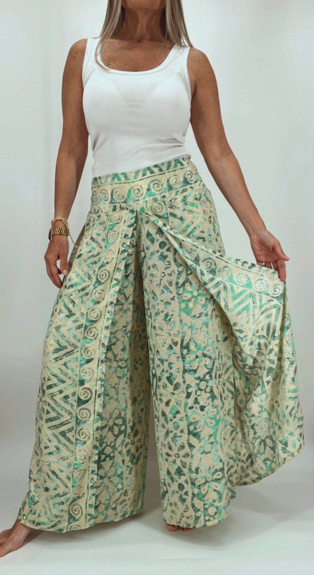 Pollera pantalón en seda