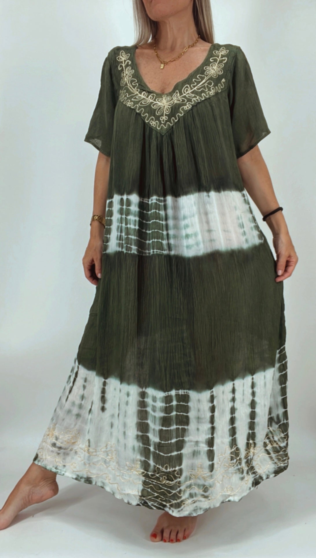 Vestido en bambula diseño Tie  dye