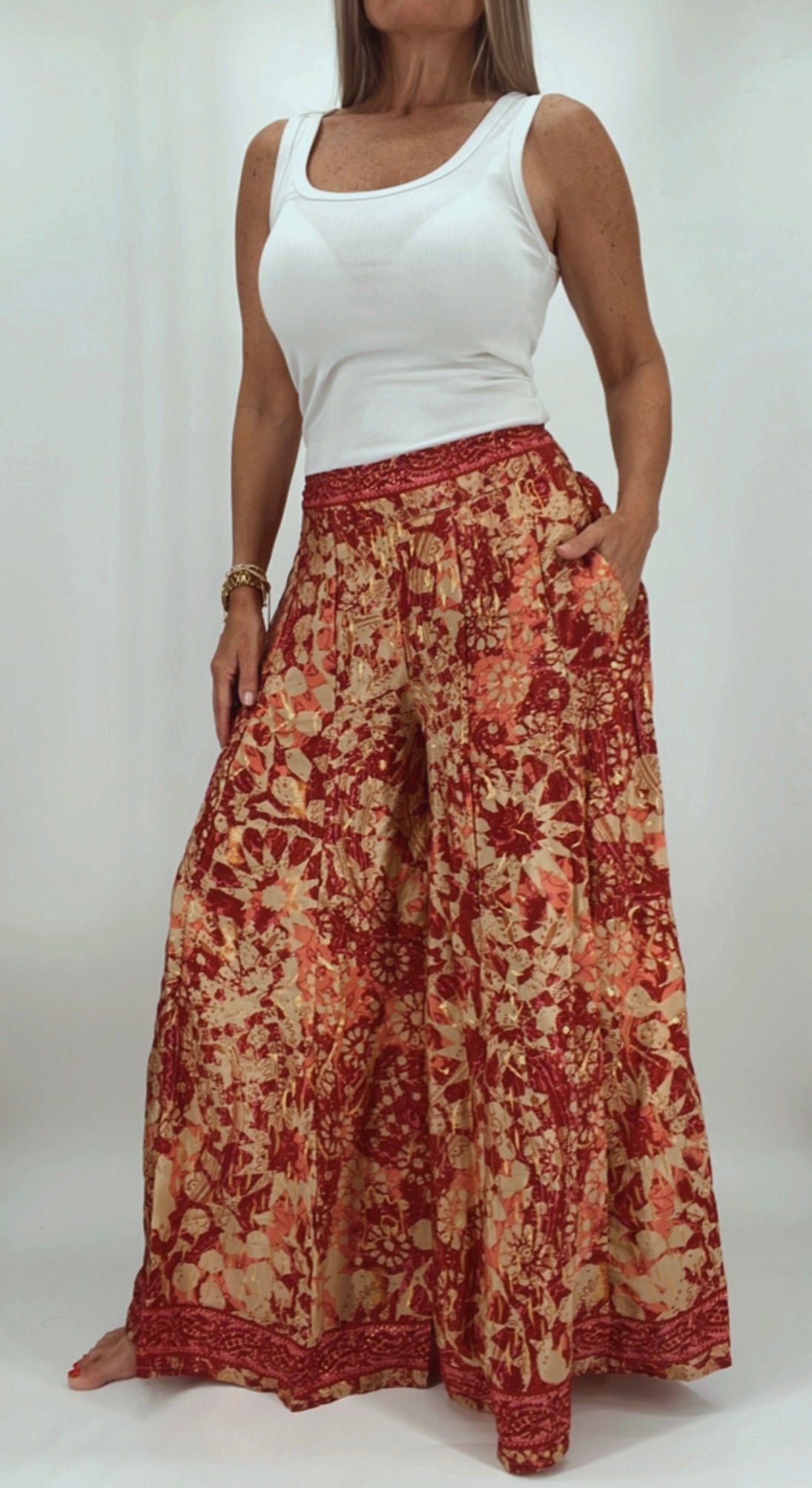 Pollera pantalón en seda