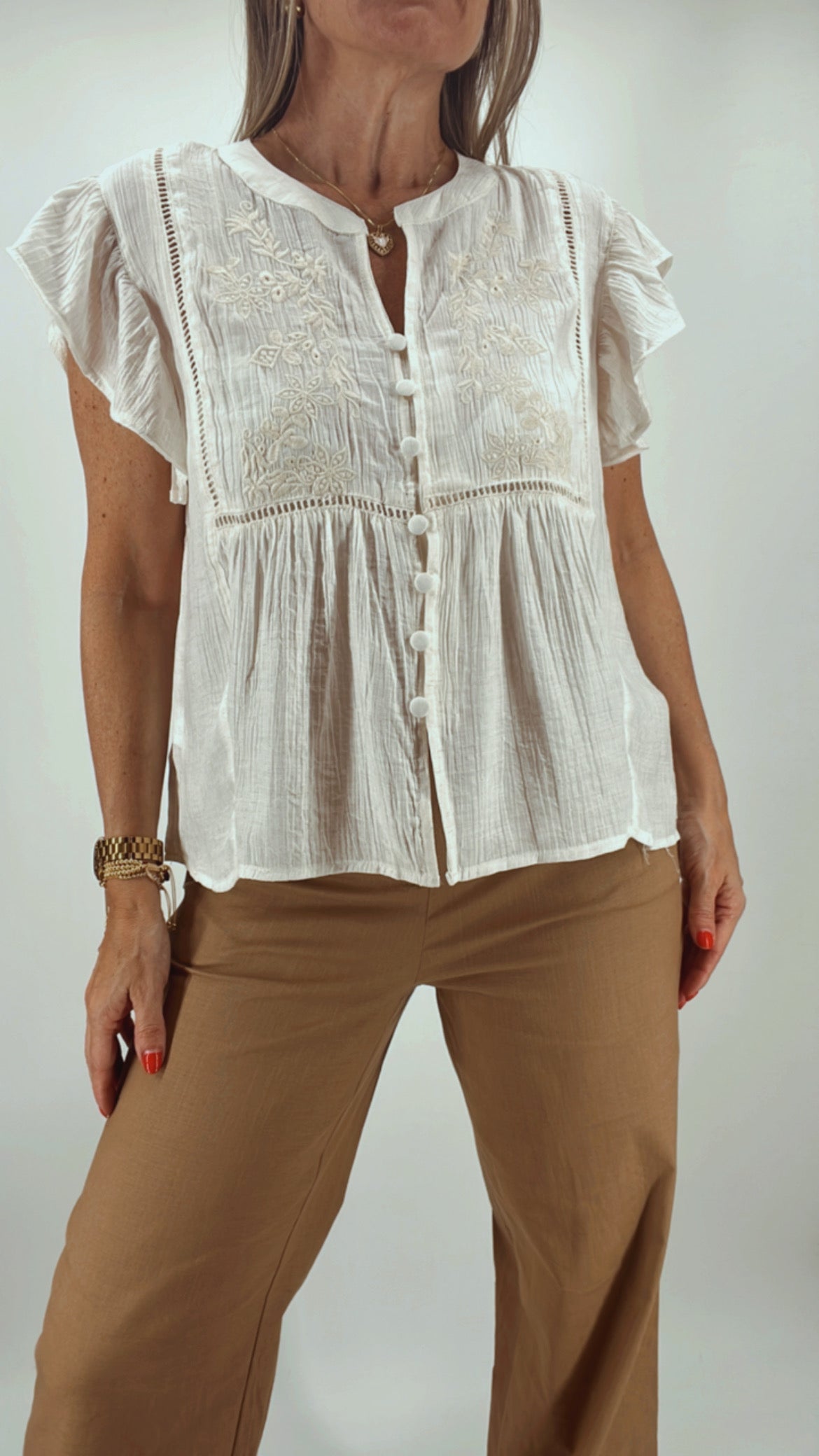 Blusa Bambula con bordado