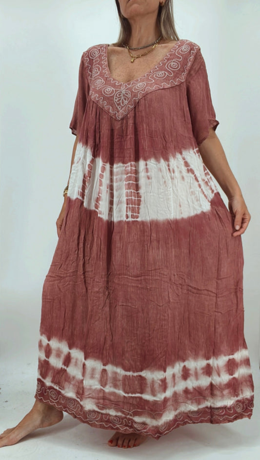 Vestido en bambula diseño Tie  dye
