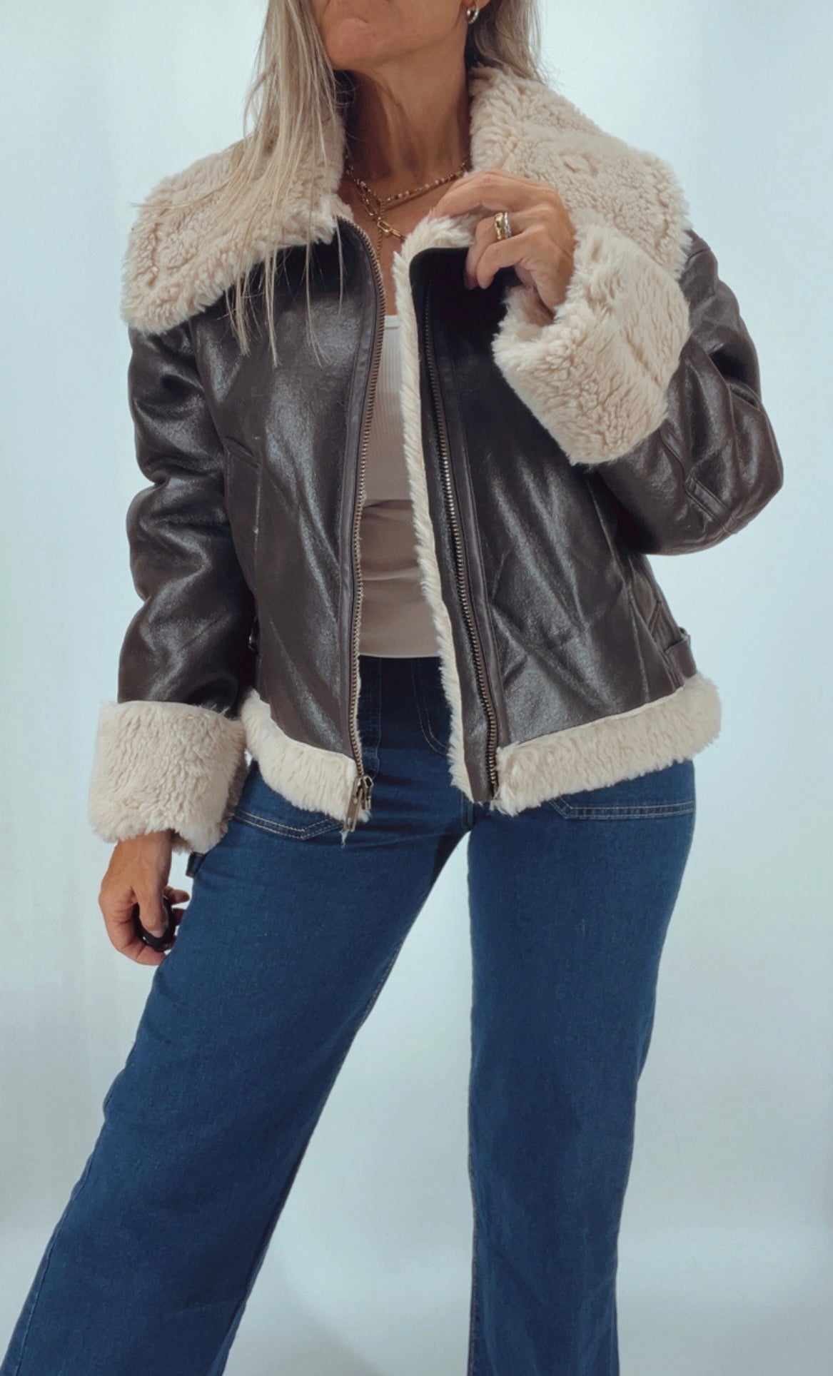Campera con corderito interior