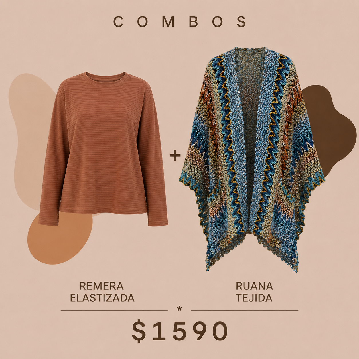 Ruana + remera elastizada