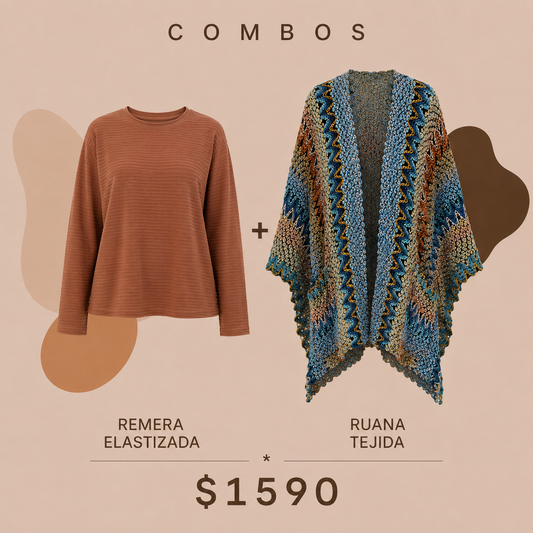 Ruana + remera elastizada