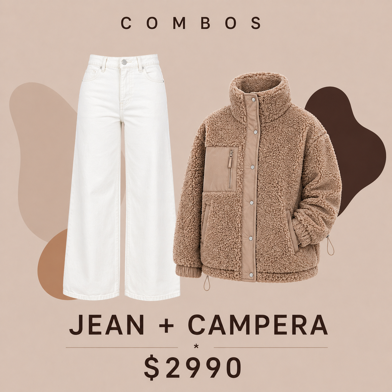 Promo Jean blanco + campera
