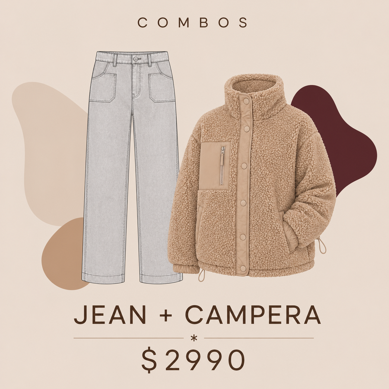 Promo Jean gris elastizado + campera