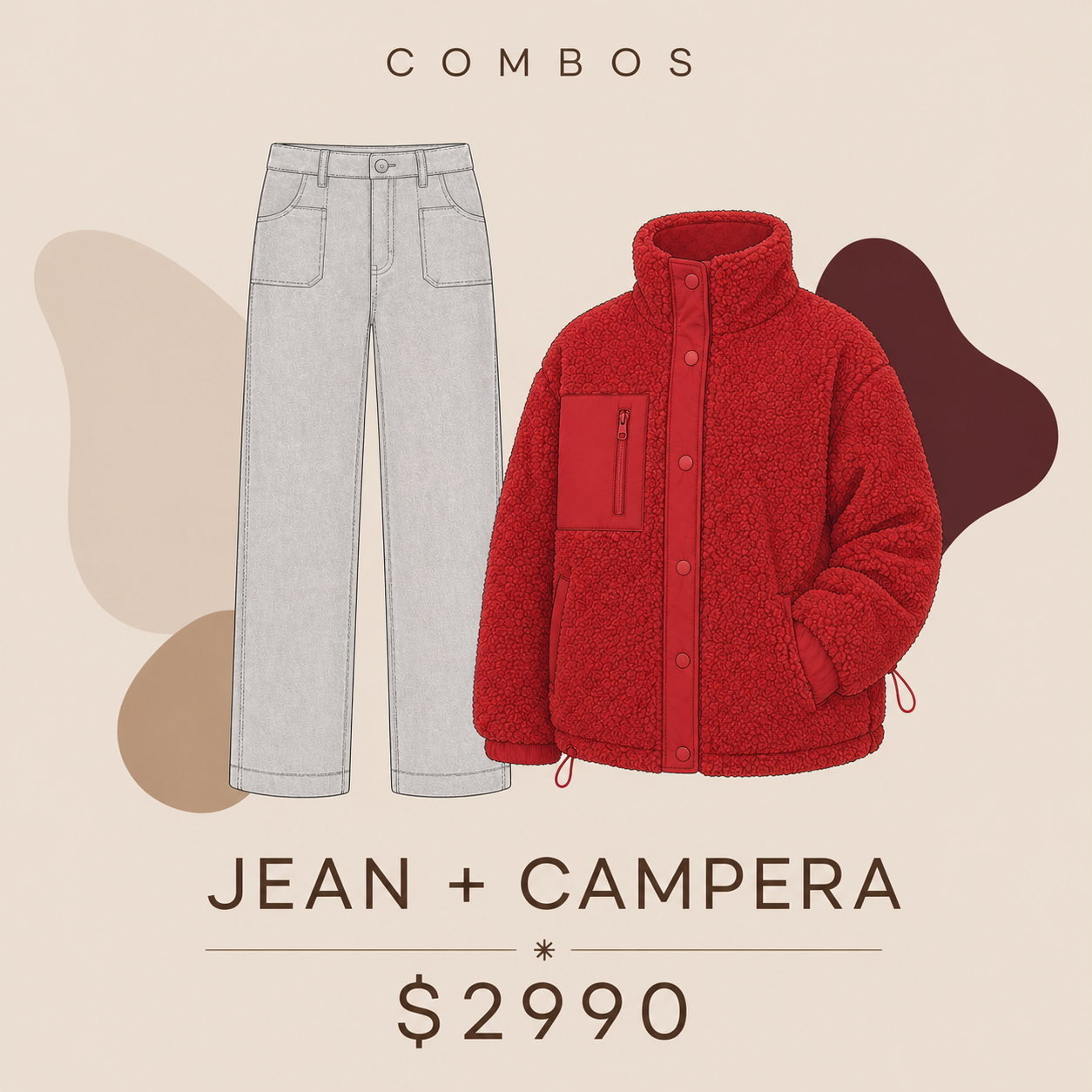 Promo Jean gris elastizado + campera