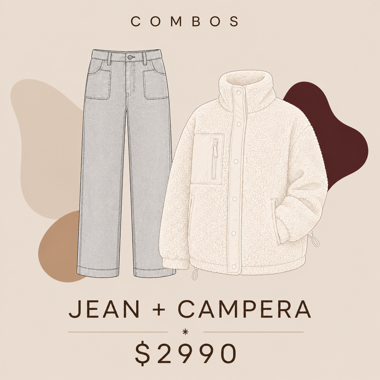 Promo Jean gris elastizado + campera
