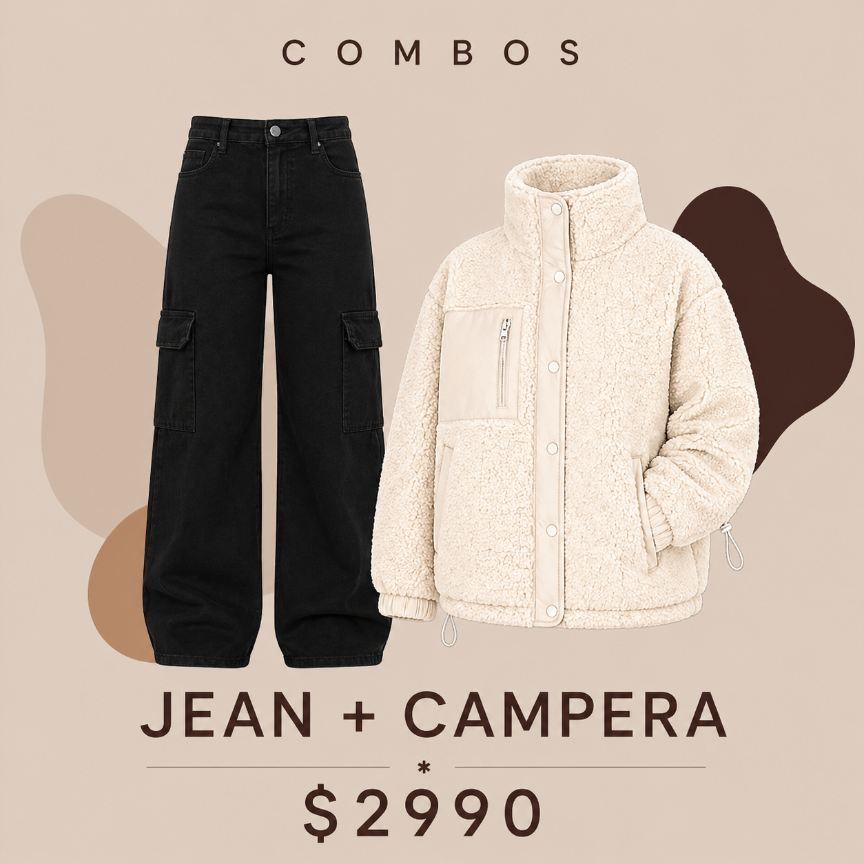 Promo jean negro + campera