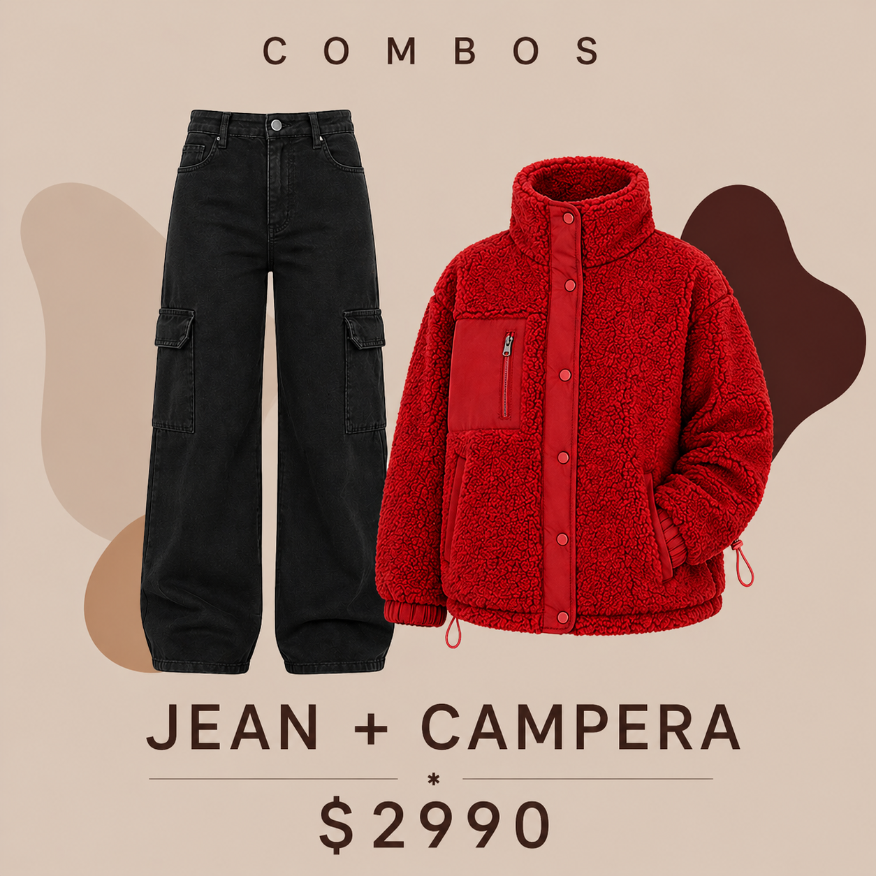 Promo jean negro + campera