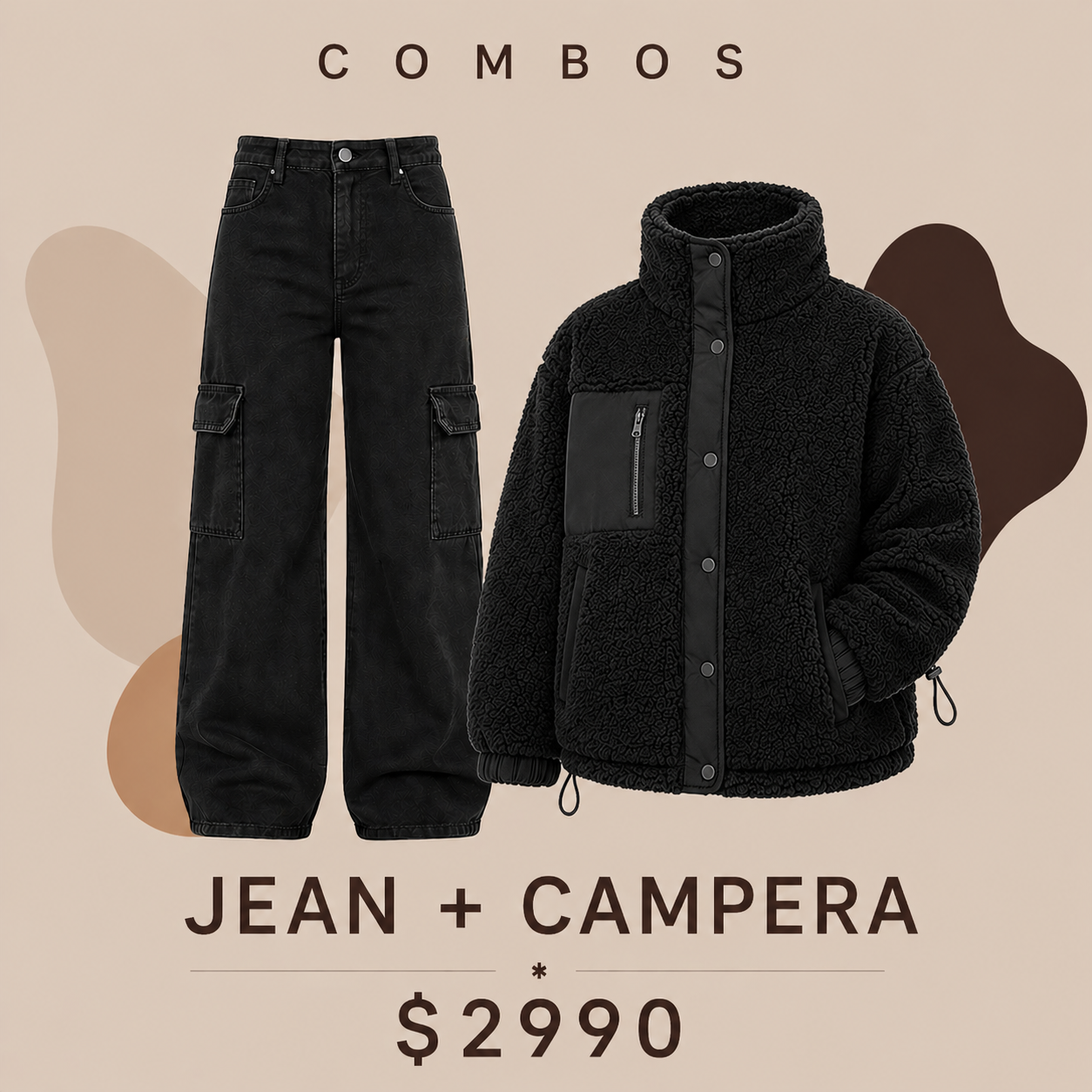 Promo jean negro + campera