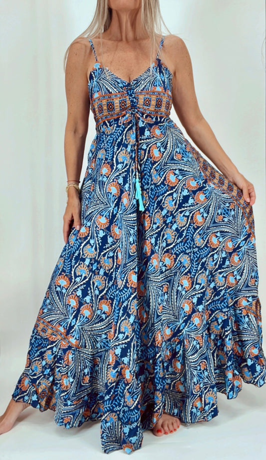 Vestido de la India en seda espalda elastizada