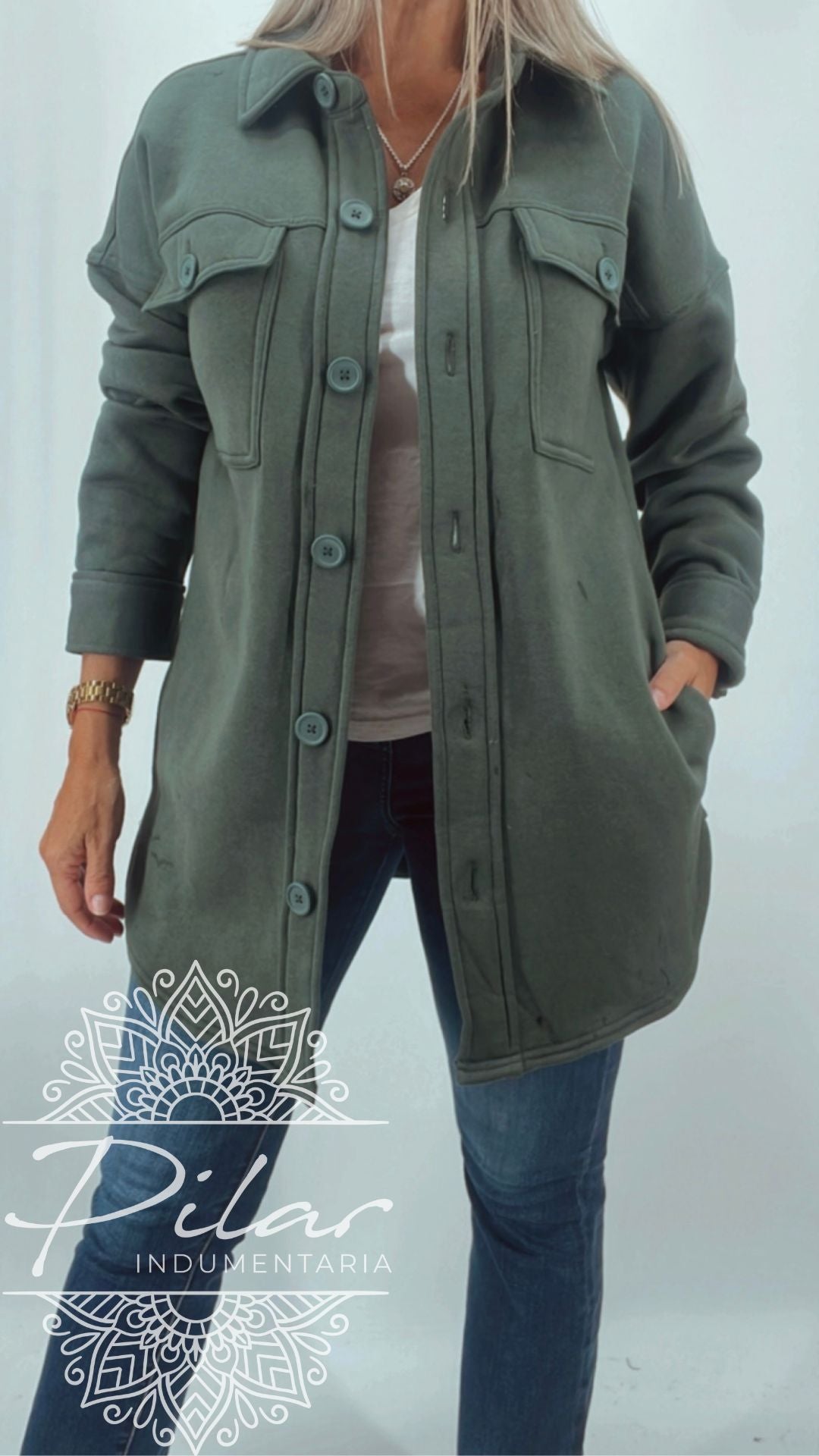 Sobrecamisa en algodón con felpa por dentro