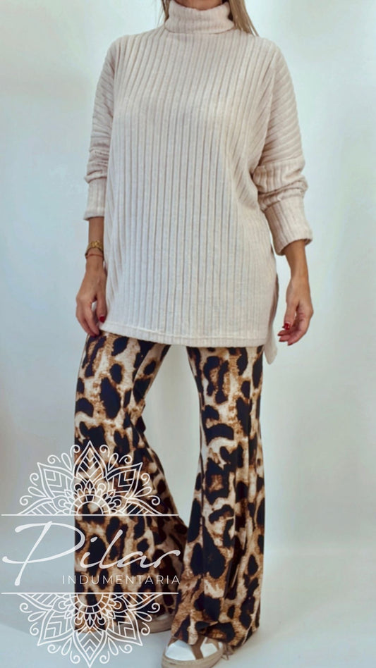 Pantalón Oxford elastizado animal prin
