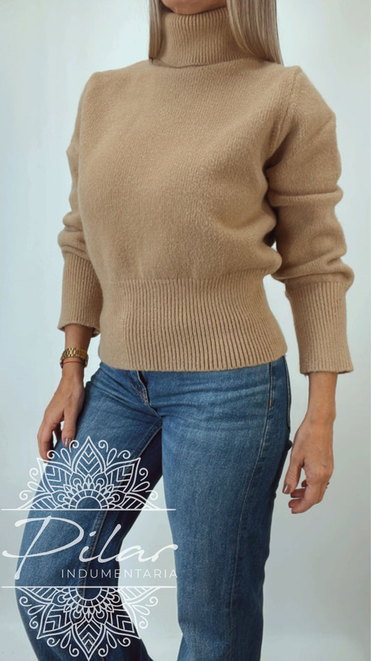 Sweater de punto cuello alto