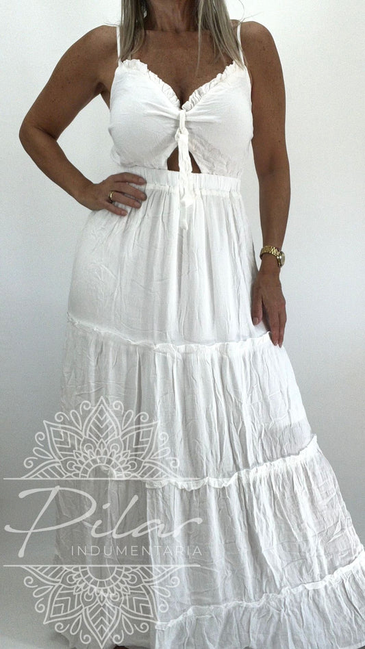 Vestido en bambula espalda elastizada