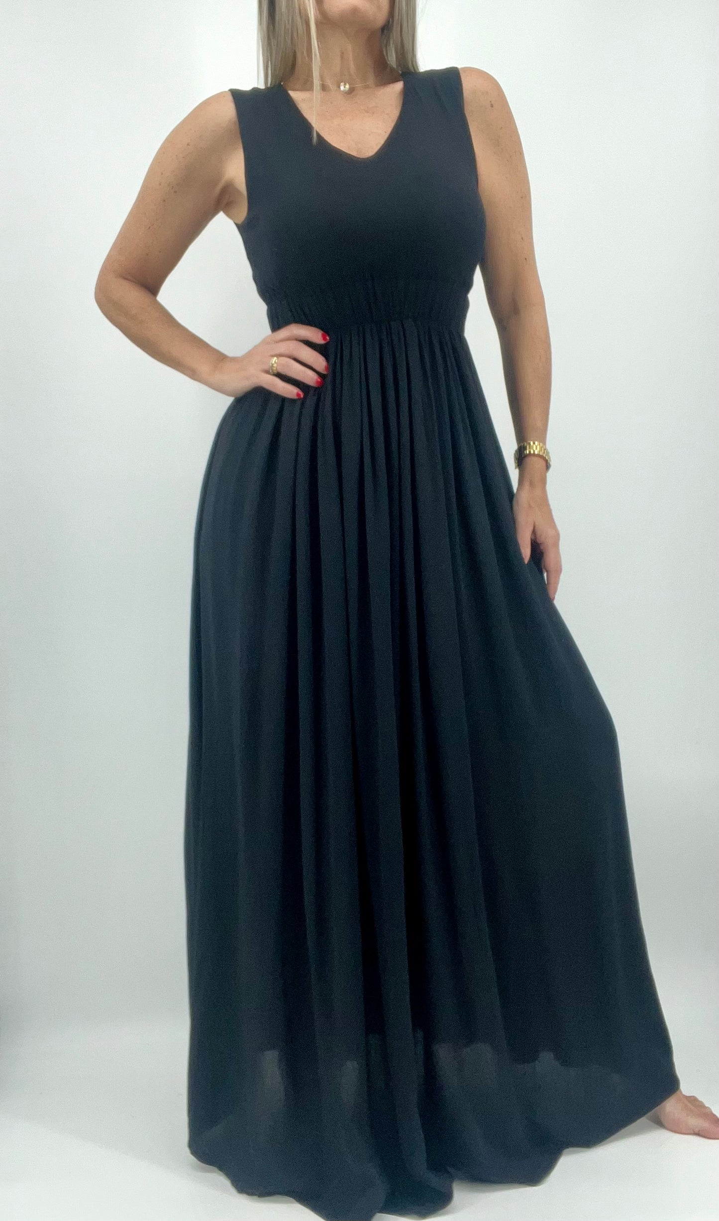 Vestido bambula elástico en cintura