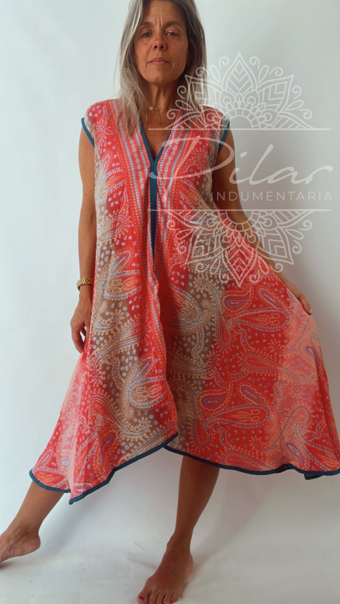 Vestido de seda de la india