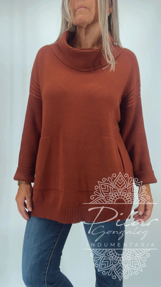 Polerón cuello volcado