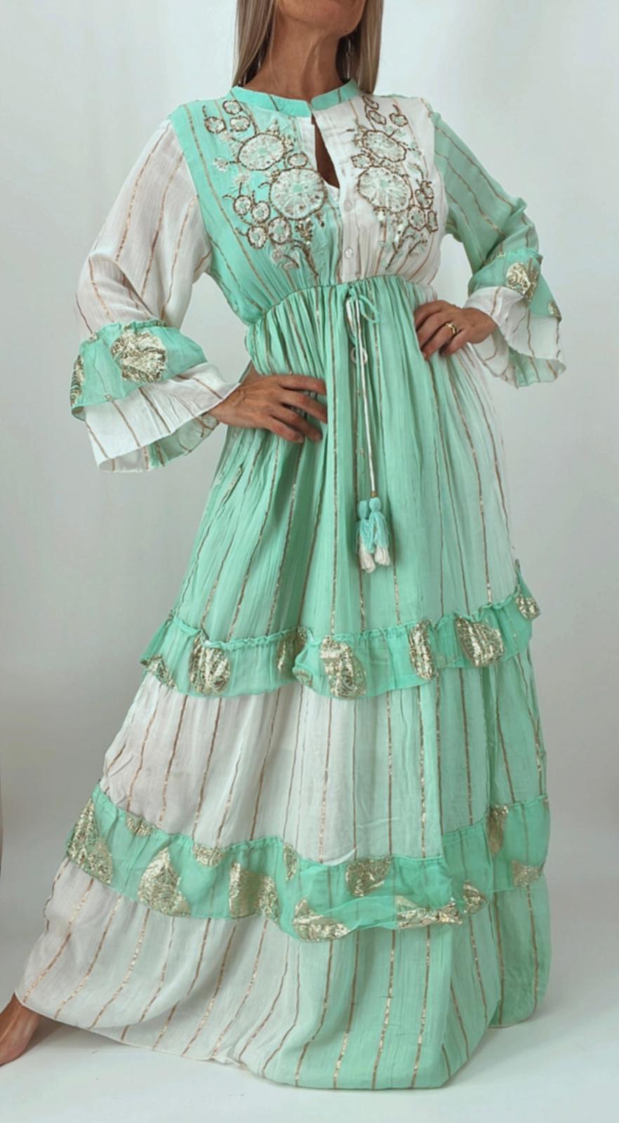 Vestido de la India con lurex y bordados