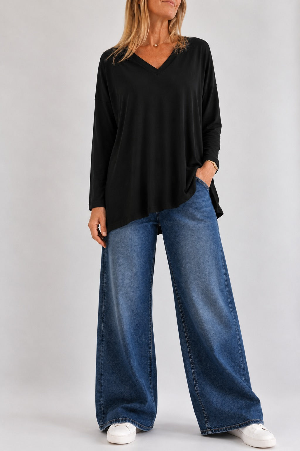Remera Escote V en Lanilla
