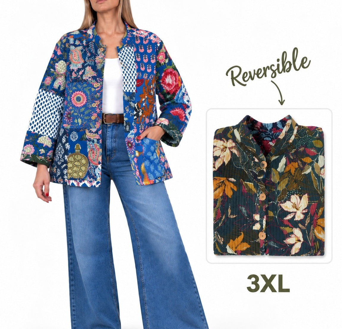 Chaqueta de la India Reversible