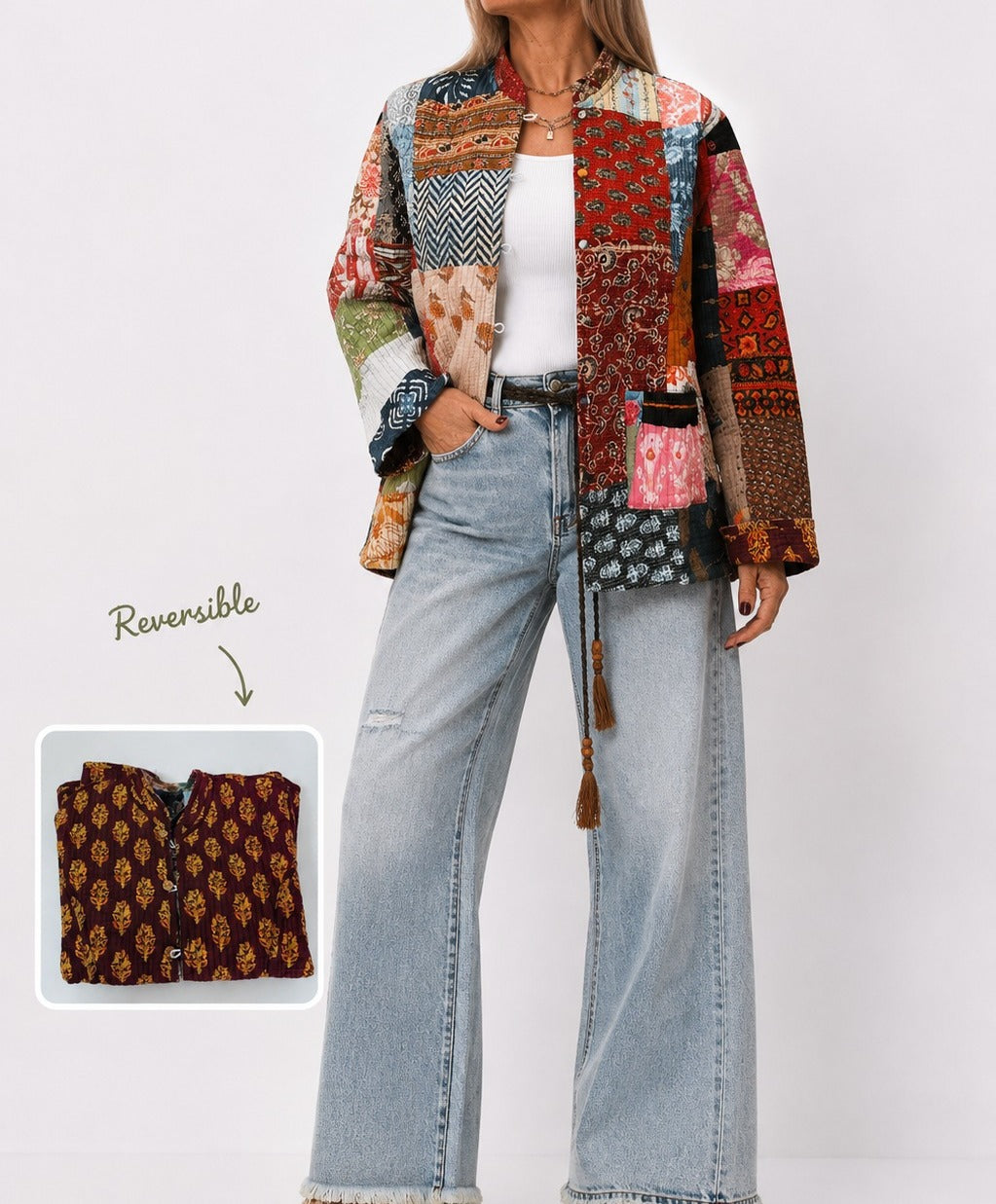 Chaqueta de la India Reversible