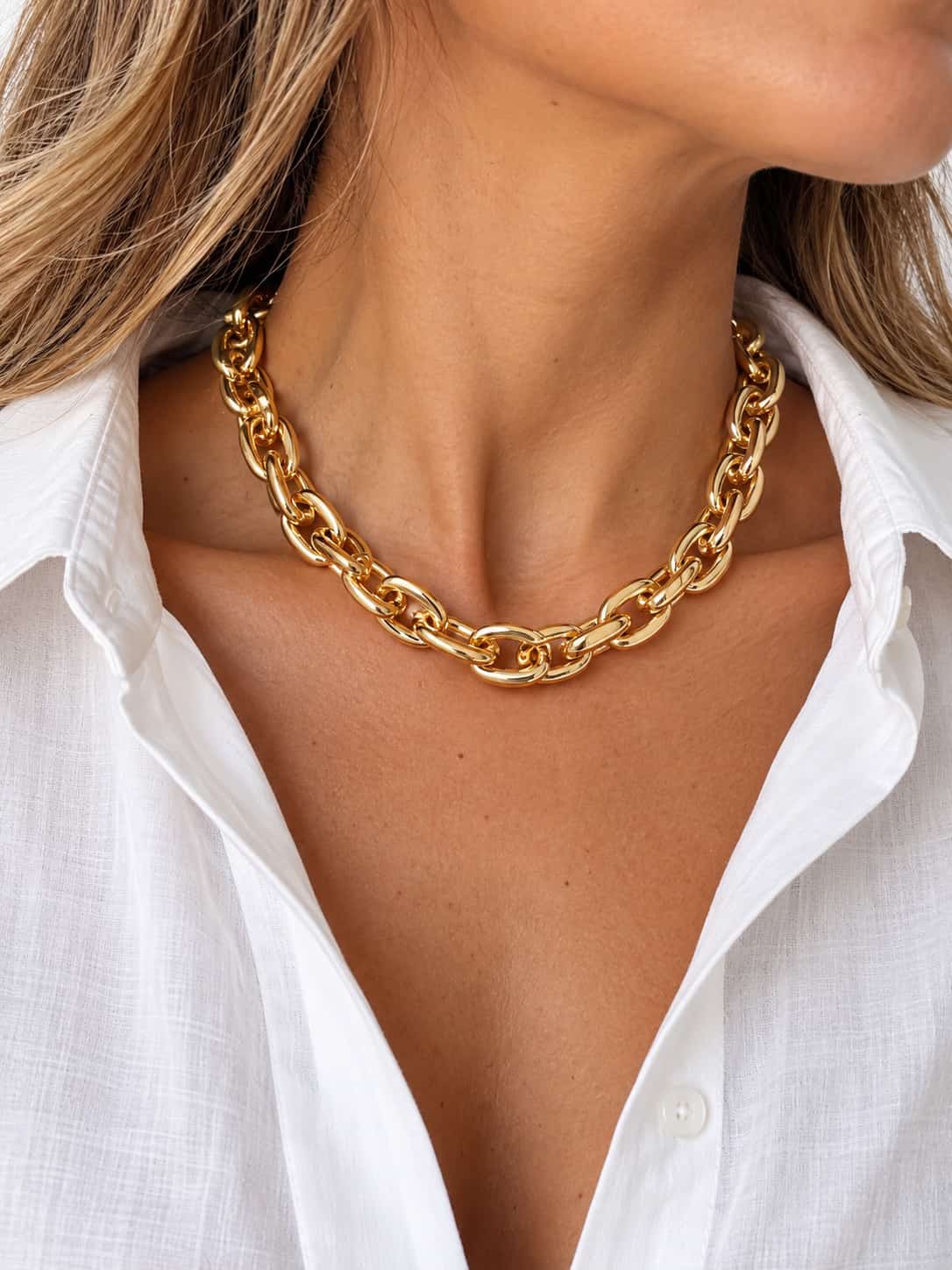 Collar Cadena dorada gruesa