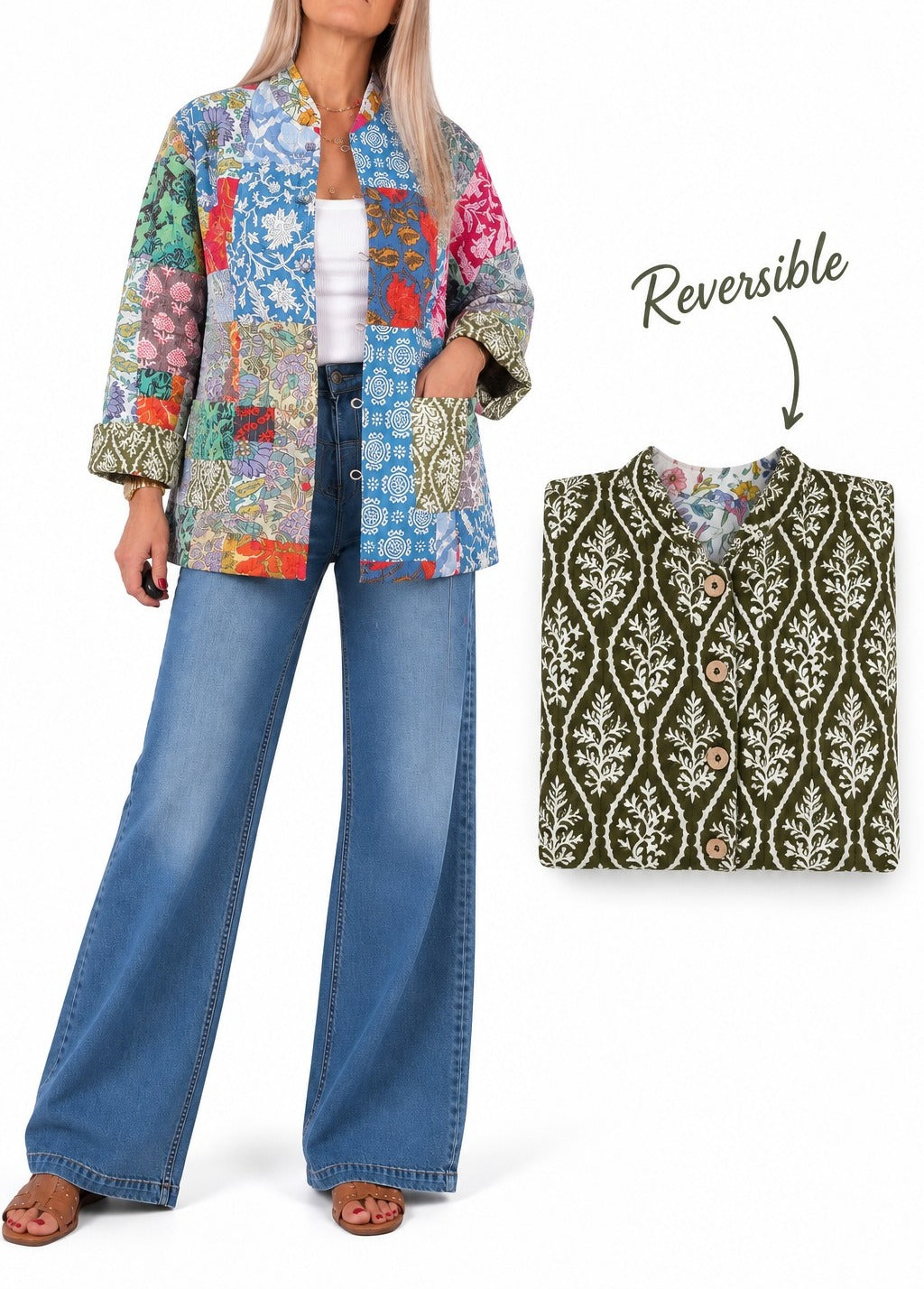 Chaqueta de la India Reversible