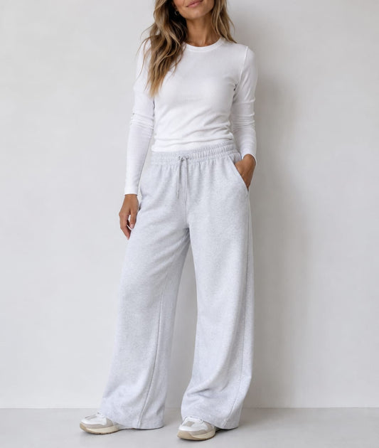 Pantalón deportivo ancho color blanco