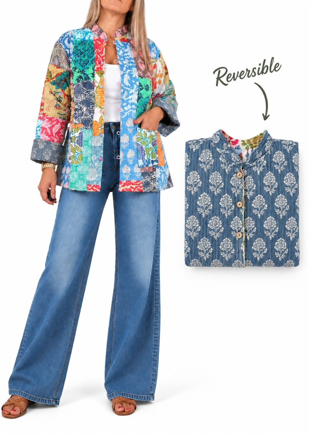 Chaqueta de la India Reversible