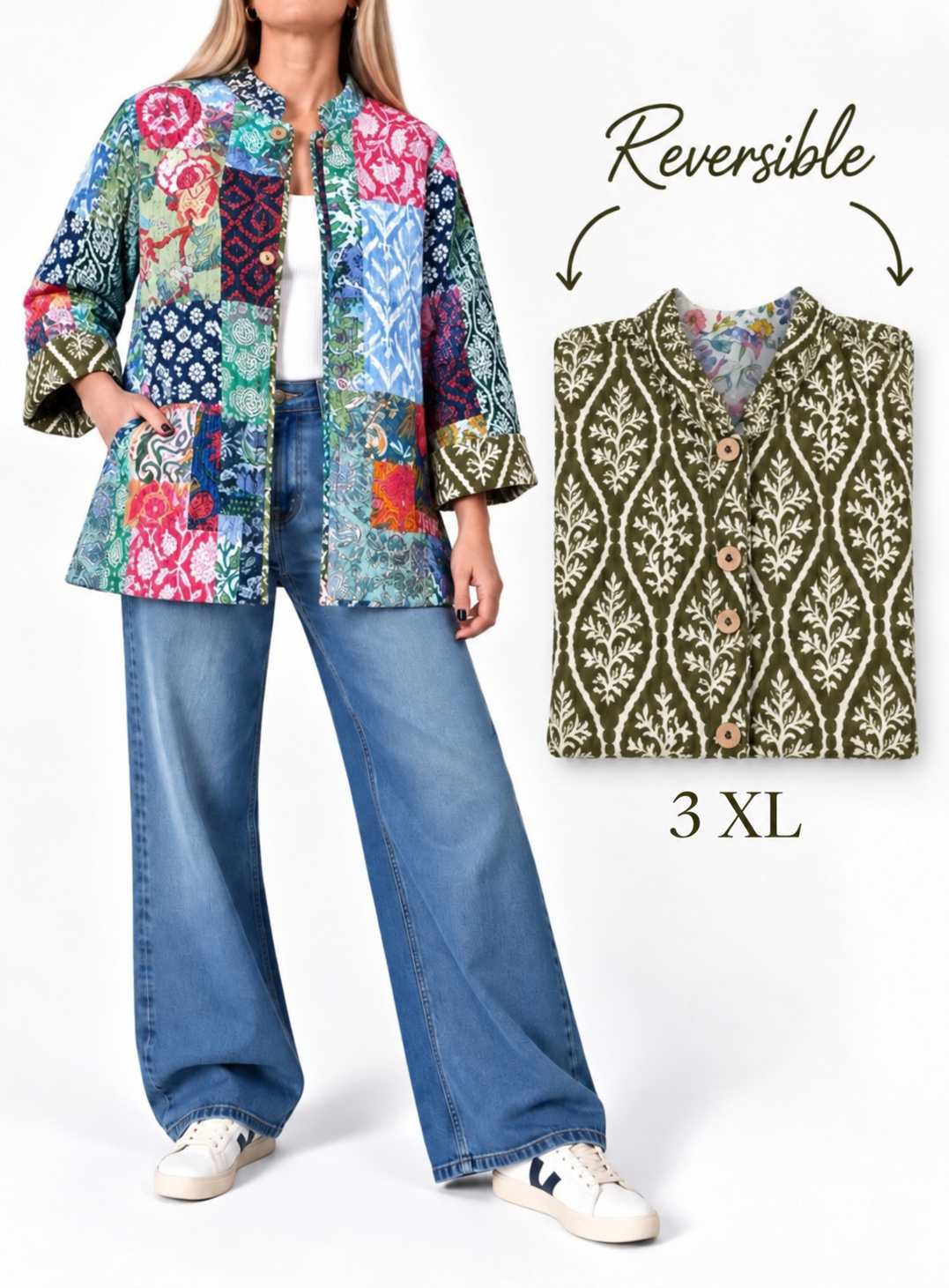 Chaqueta de la India Reversible