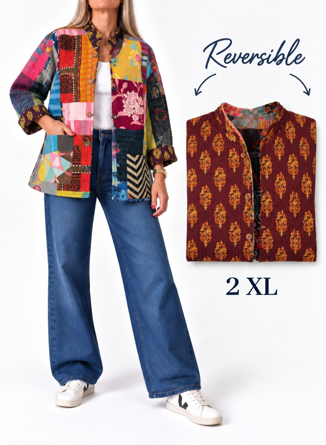 Chaqueta de la India Reversible