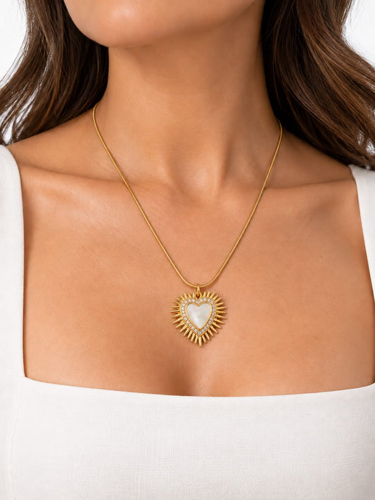 Collares con dije Corazón dorado