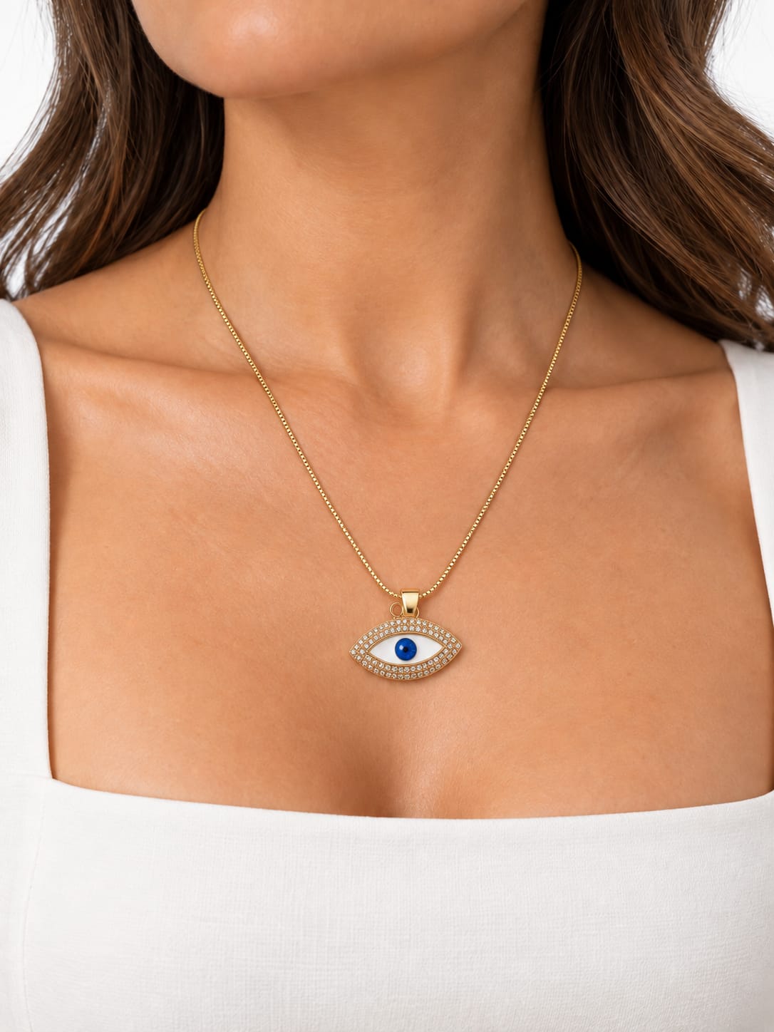 Collares con dije Ojo turco esmaltado