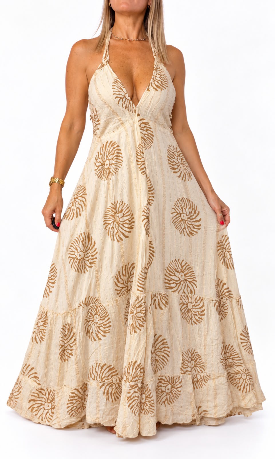 Vestido de la India en bambula crudo