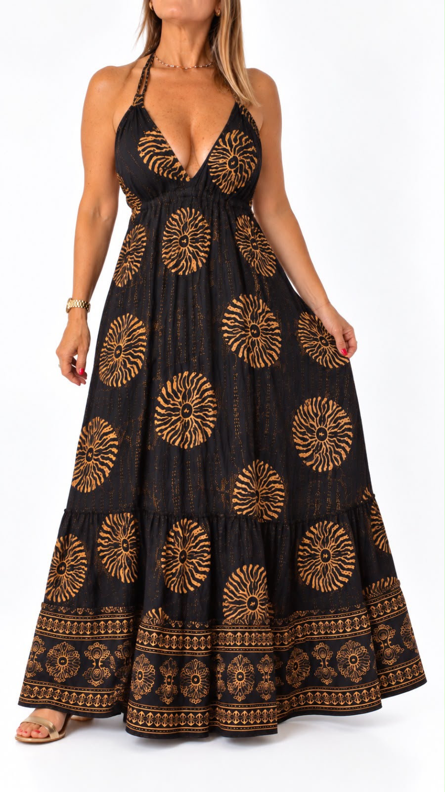 Vestido de la India en bambula negro